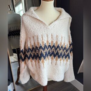 J. Crew Fair Isle johnny-collar sweater in bouclé yarn